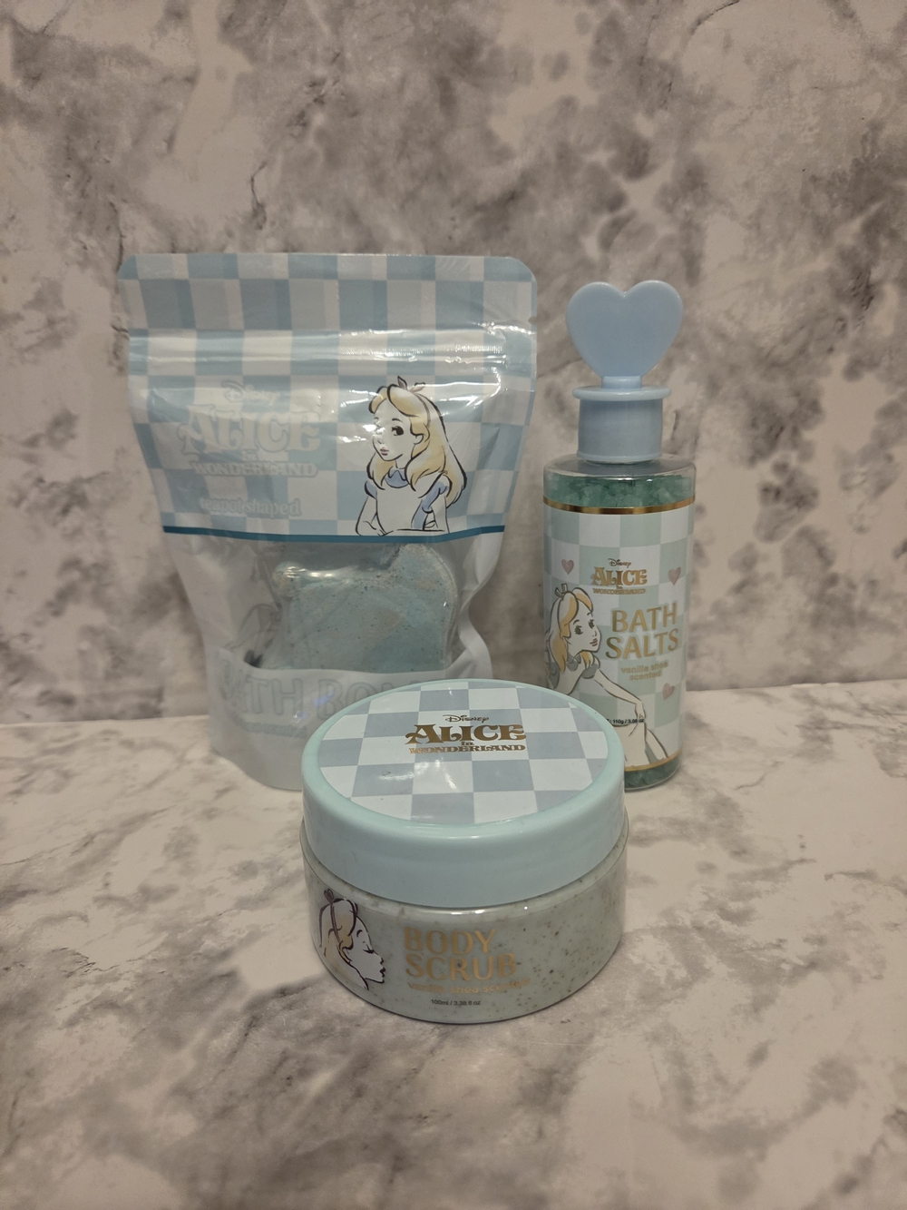Disney Alice in Wonderland Blue Bath & Body Set - Bath Salts & Body Scrub